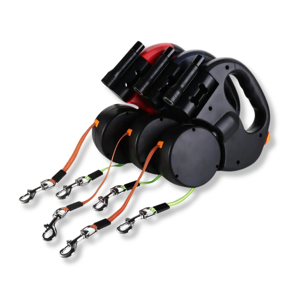 Retractable LED Double Control Dog Leash