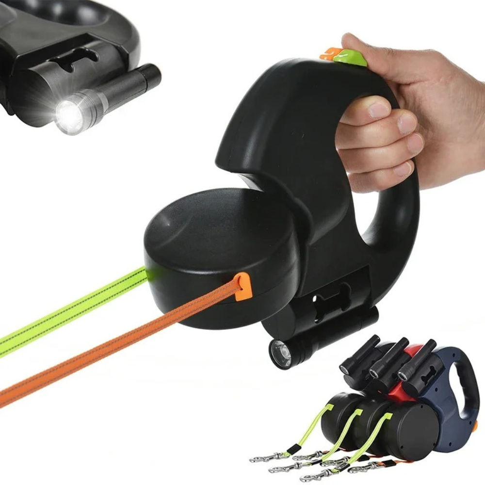 Retractable LED Double Control Dog Leash