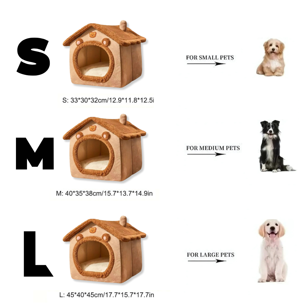 Soft Enclosed Pet Nest – Warm Bed for Small Dogs & Cats (All Seasons)