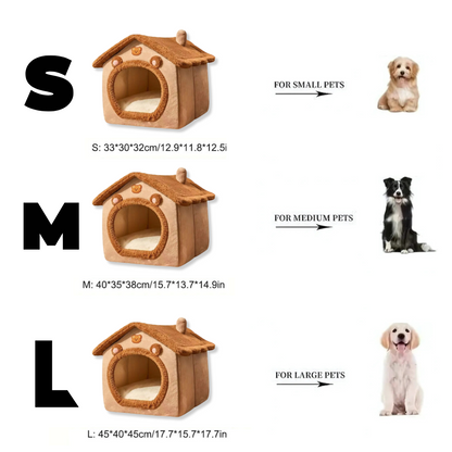 Soft Enclosed Pet Nest – Warm Bed for Small Dogs & Cats (All Seasons)