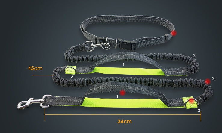 MULTI-FUNCTION REFLECTIVE DOG LEASH SAFE COMFORTABLE AND DURABLE - BARKLYX