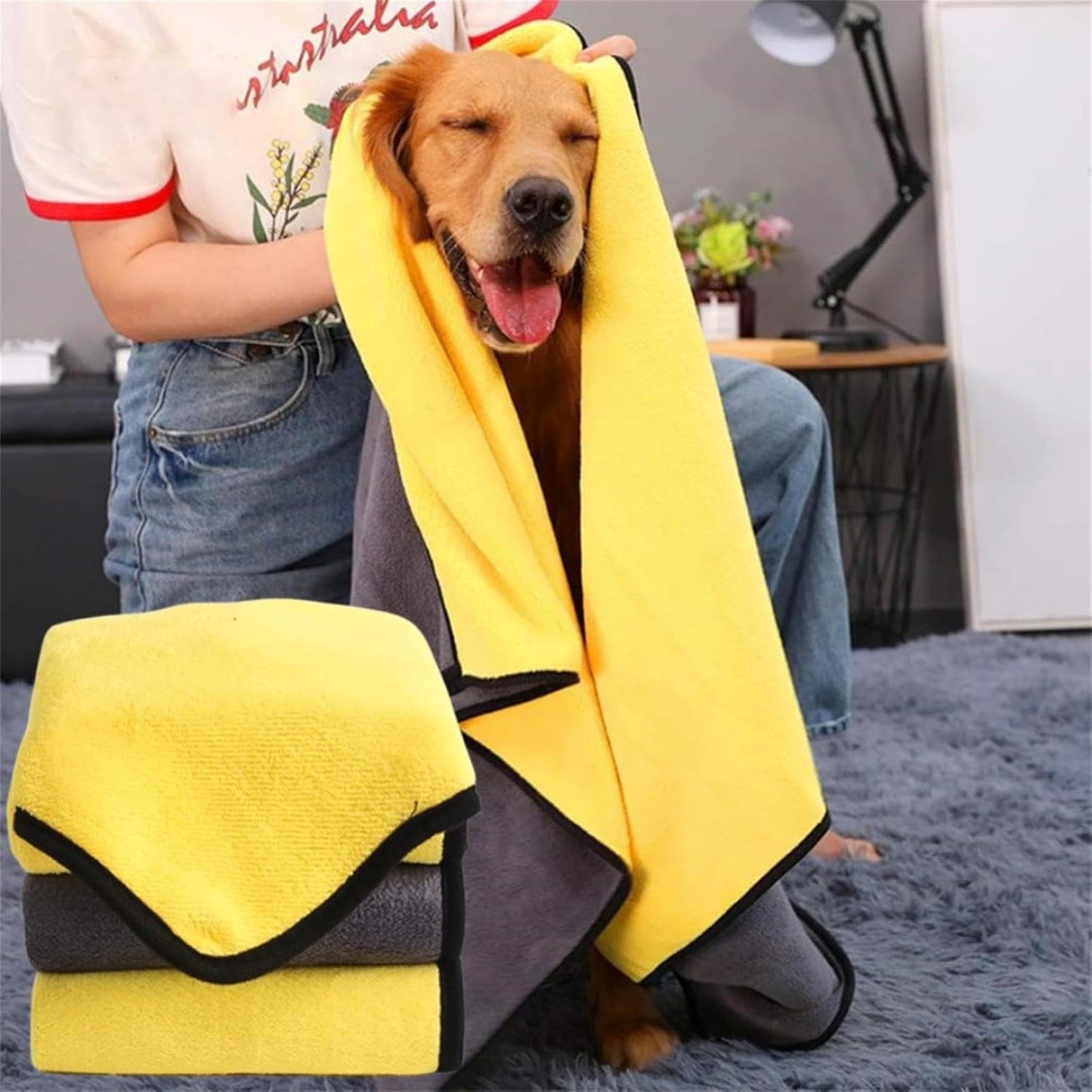 MICROFIBER DOG DRYING TOWEL QUICK DRYING AND SOFT CARE - BARKLYX