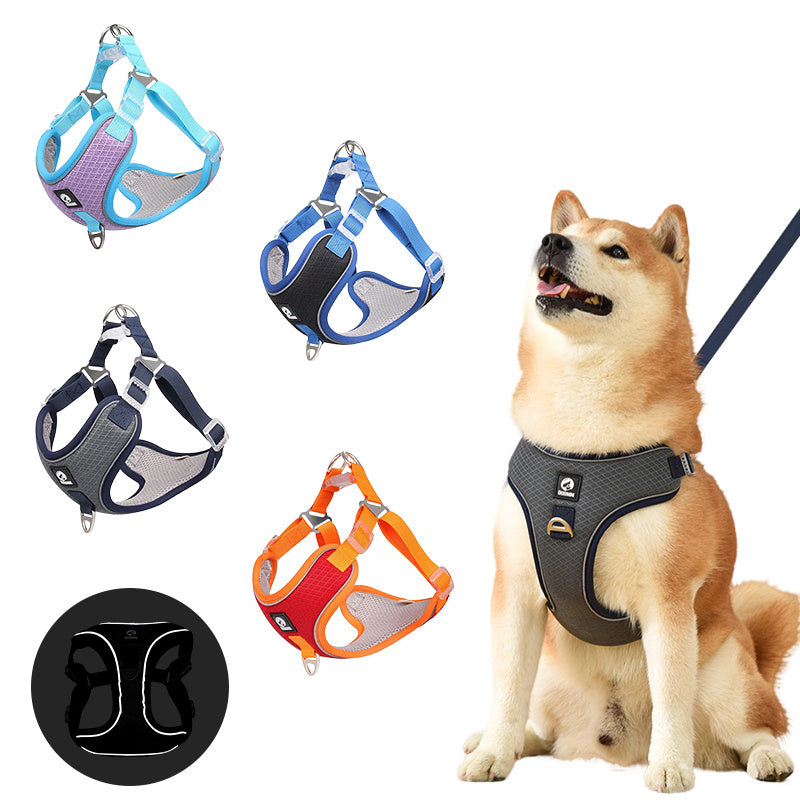 COMFY BREATHABLE DOG HARNESS FOR SAFE WALKS AND ADVENTURES - BARKLYX