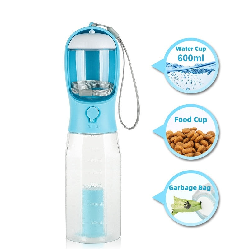 PORTABLE 3-IN-1 DOG WATER BOTTLE DRINK, FEED, AND CLEAN ON THE GO - BARKLYX