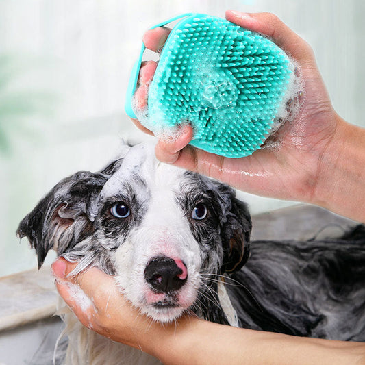 FANTASTIC SILICONE BRISTLES DOG BATH BRUSH GENTLE CLEANING AND MASSAGE - BARKLYX